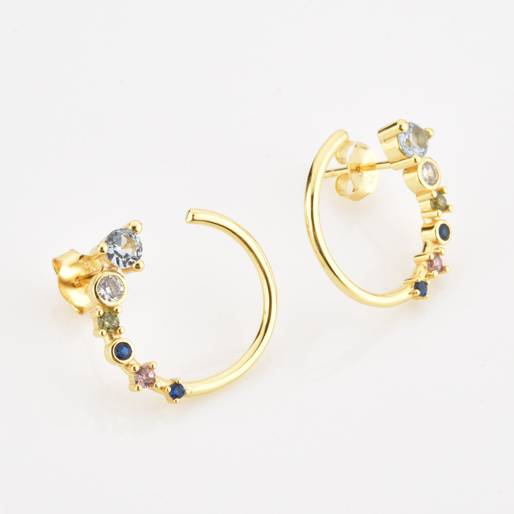 Large Circle Zircon Fashion Simple Women Jewelry Style Earrings