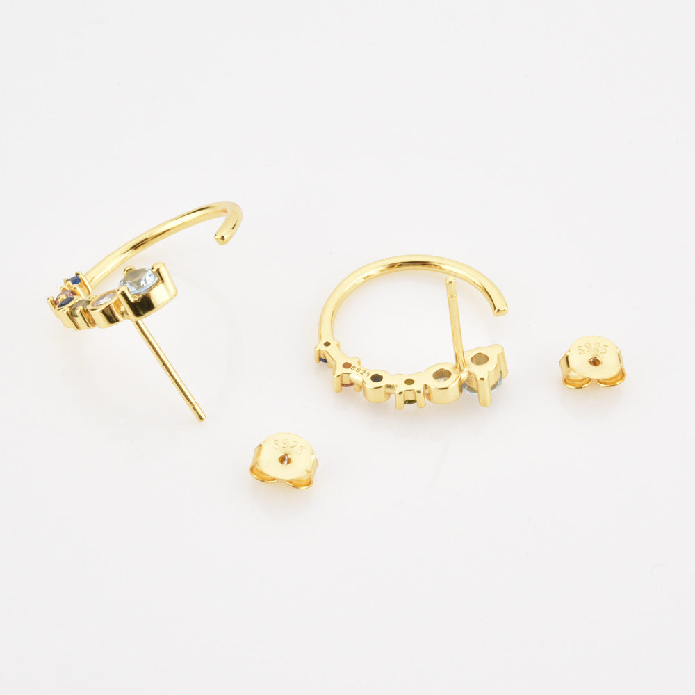 Large Circle Zircon Fashion Simple Women Jewelry Style Earrings