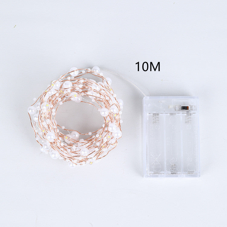 Beads Ins Room Decoration Christmas Lights Star Copper Wire String Lights