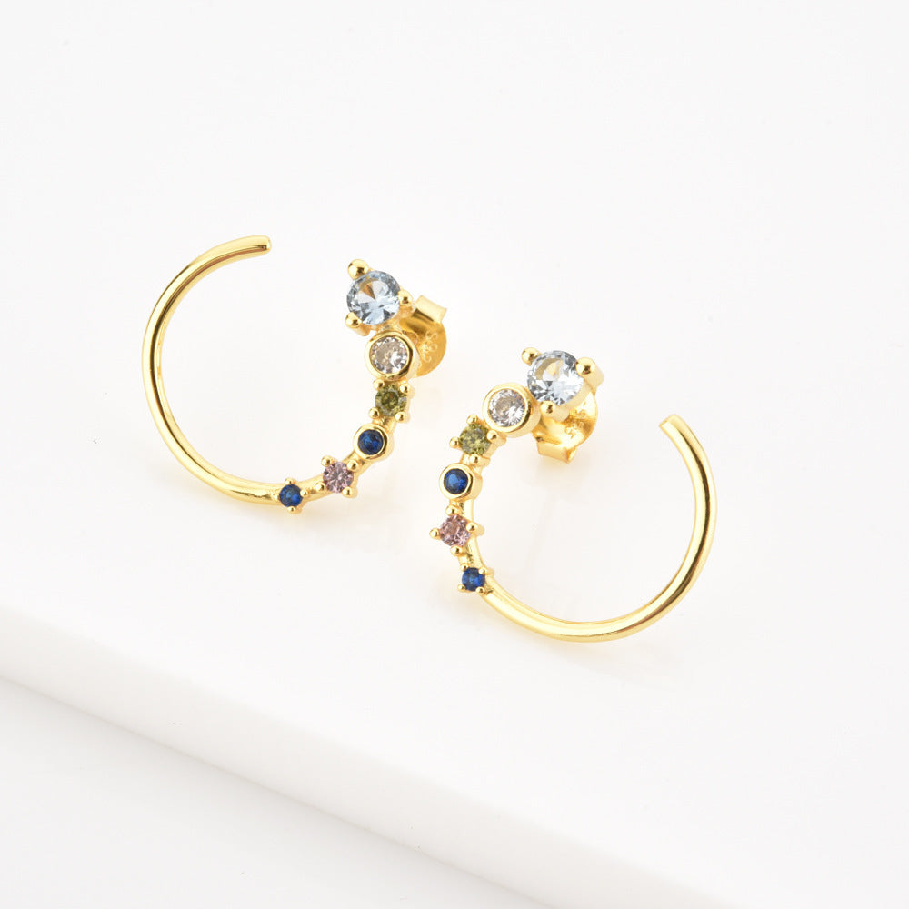 Large Circle Zircon Fashion Simple Women Jewelry Style Earrings