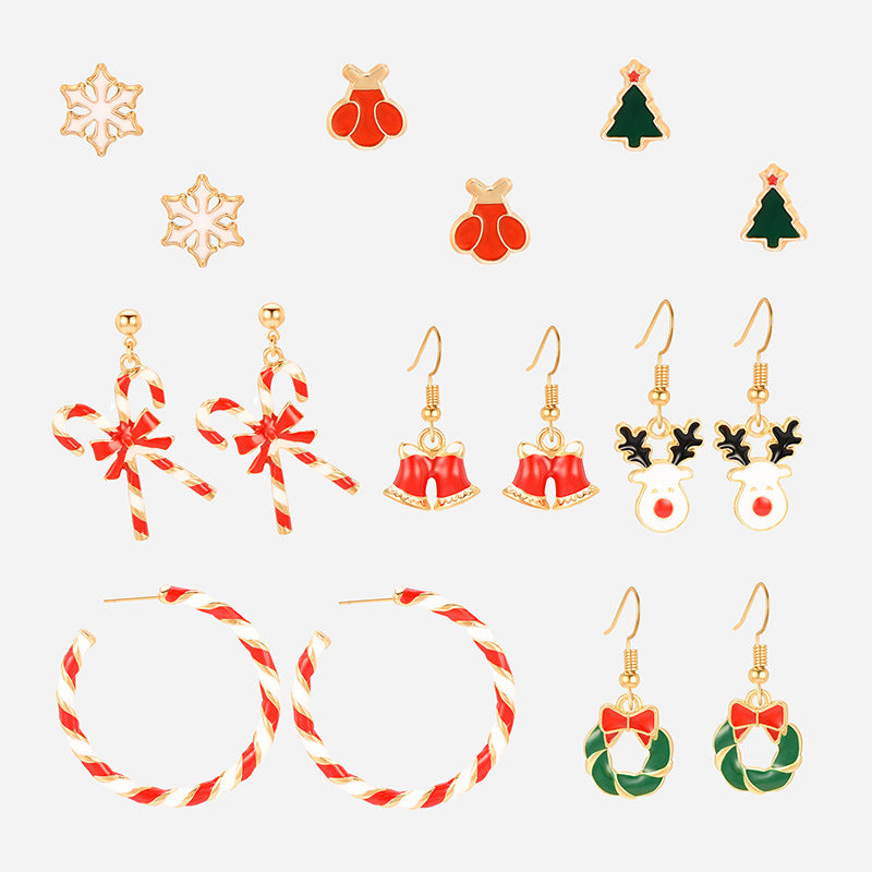 Christmas Tree Christmas Gift Earrings Set