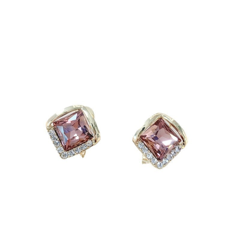 Diamond Purple Diamond Crystal Stud Earrings Small