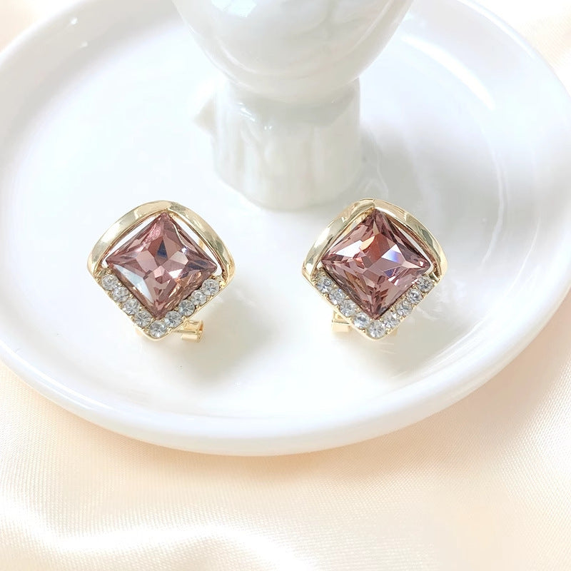 Diamond Purple Diamond Crystal Stud Earrings Small