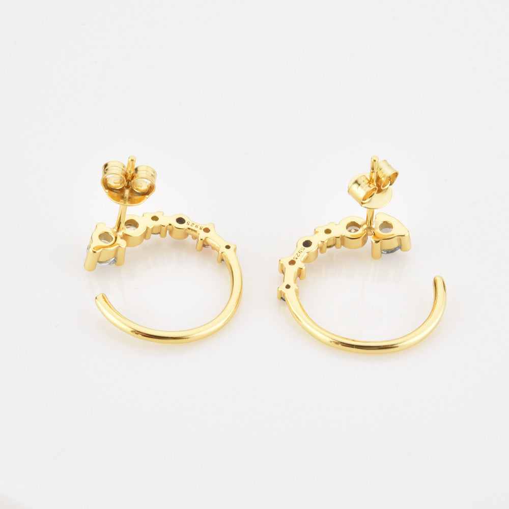 Large Circle Zircon Fashion Simple Women Jewelry Style Earrings