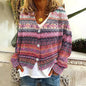 Printed Wear Cardigan Soft Feel Casual Cloak Coat Knitwear Sweater Foreign Trade