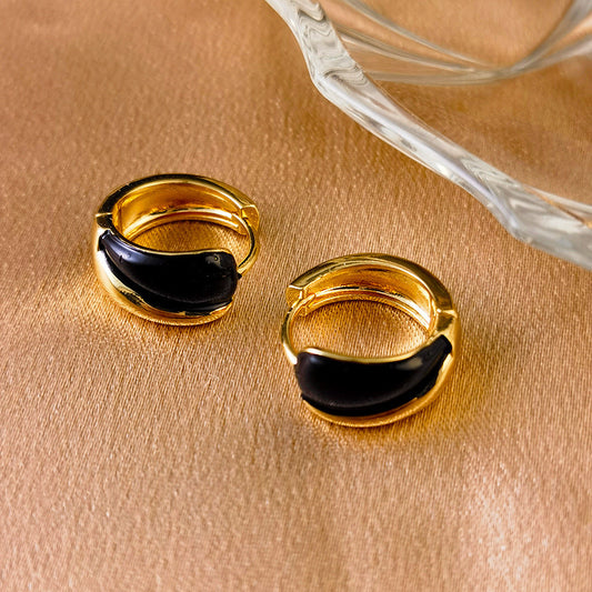 Retro Semicircle Dripping Stud Earrings Women's Exquisite And Compact
