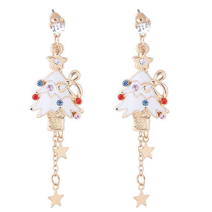 Christmas Earrings Elk Christmas Tree Studded Deer Christmas Earrings
