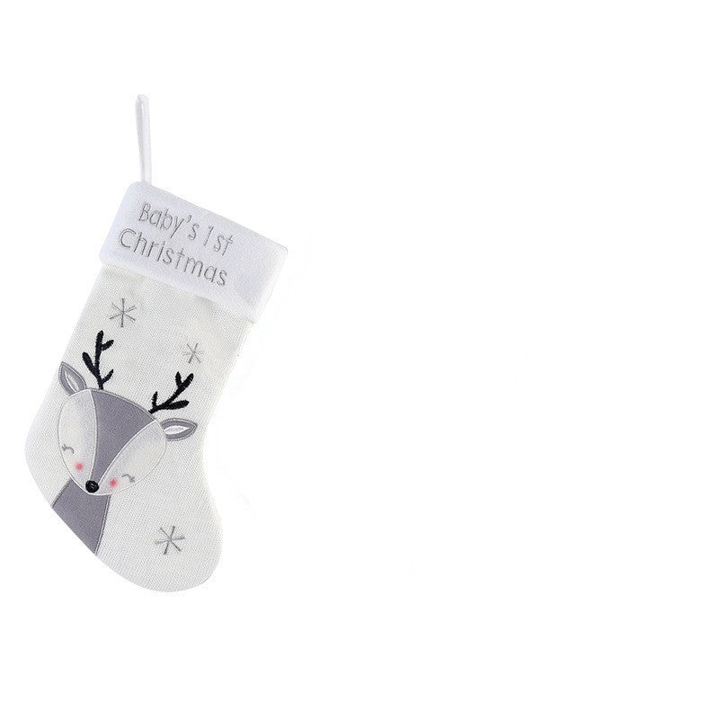 Babys First Christmas Fox Wool Gift Christmas Stockings