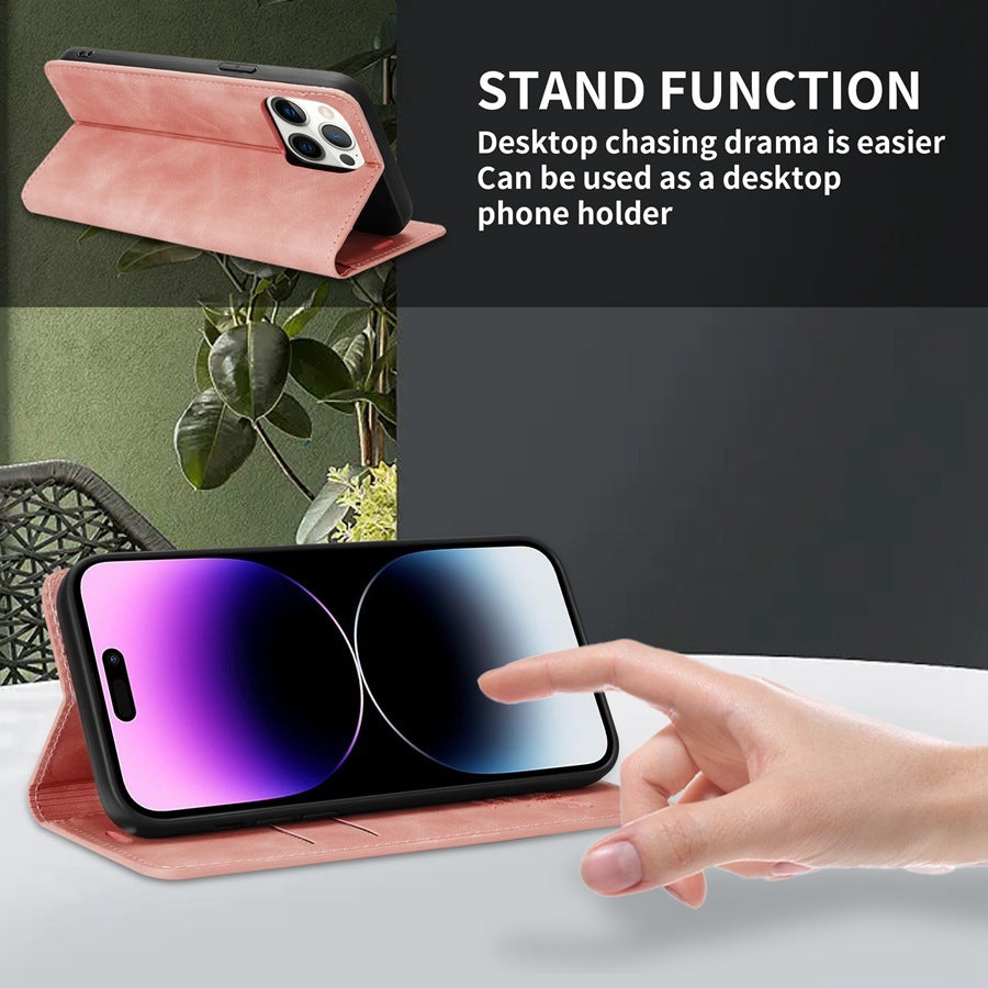 Mobile Phone Leather Wallet Card-inserting Mobile Phone Protective Case