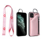 PU Leather Strap Cord Coin Purse Phone Cases Crossbody Neck Lanyard Wallet Cover