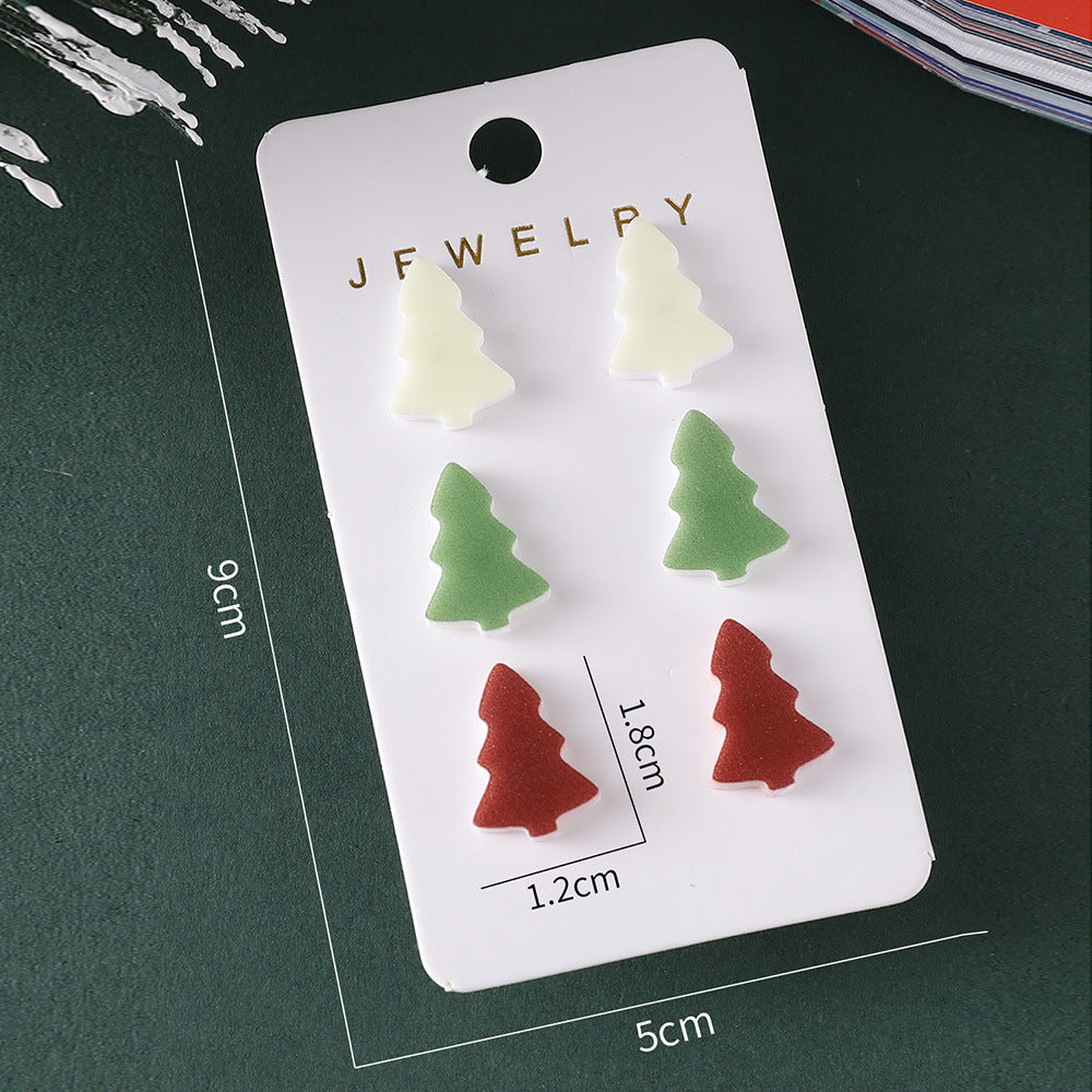Christmas Christmas Tree Acrylic Earrings Suit