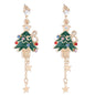 Christmas Earrings Elk Christmas Tree Studded Deer Christmas Earrings