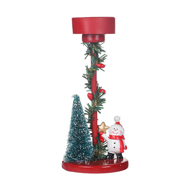 Christmas Decorations Desktop Resin Christmas Tree Santa Candlestick