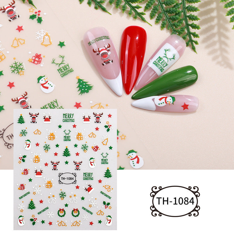 Christmas Manicure Snowman Christmas Tree Nail Sticker