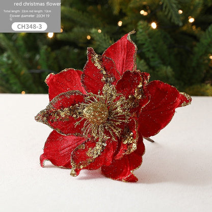 Artificial Poinsettia Flower Christmas Tree Decoration