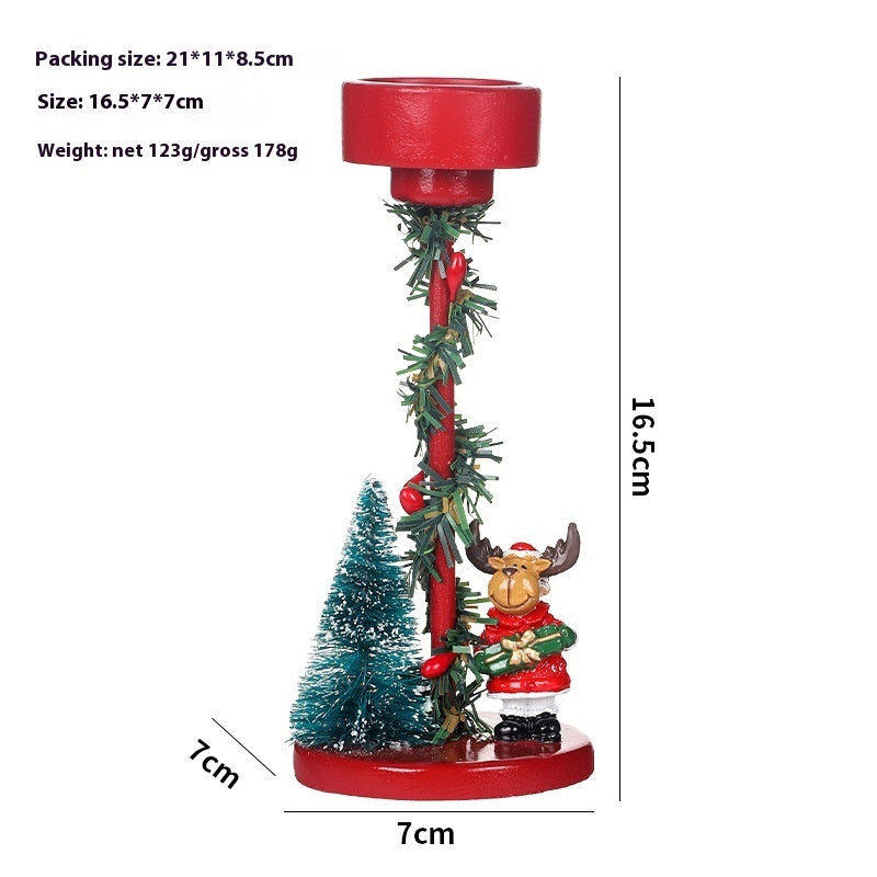 Christmas Decorations Desktop Resin Christmas Tree Santa Candlestick