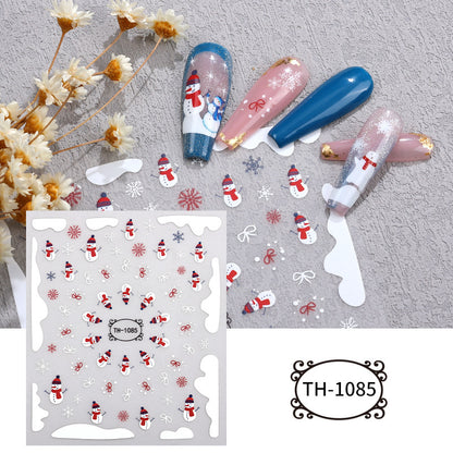 Christmas Manicure Snowman Christmas Tree Nail Sticker
