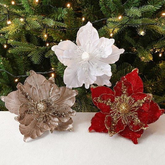 Artificial Poinsettia Flower Christmas Tree Decoration