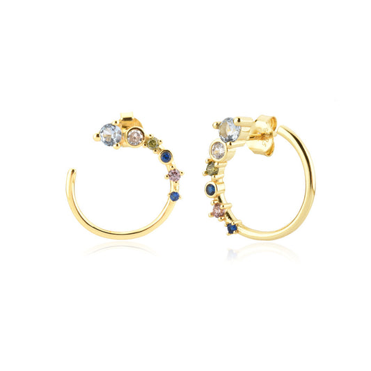 Large Circle Zircon Fashion Simple Women Jewelry Style Earrings