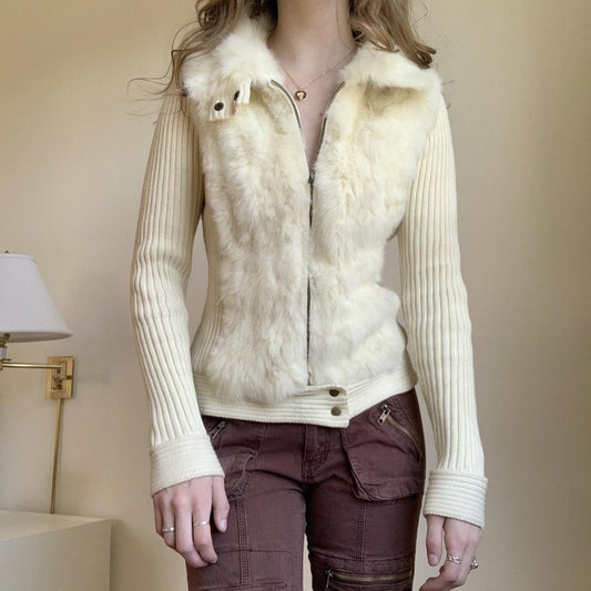 Zipper Slim Fit Slimming Outer Wear Long Sleeve Hook Sweater