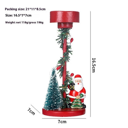 Christmas Decorations Desktop Resin Christmas Tree Santa Candlestick