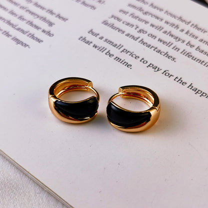 Retro Semicircle Dripping Stud Earrings Women's Exquisite And Compact