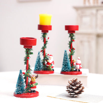 Christmas Decorations Desktop Resin Christmas Tree Santa Candlestick