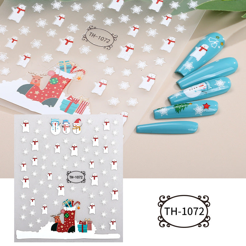 Christmas Manicure Snowman Christmas Tree Nail Sticker