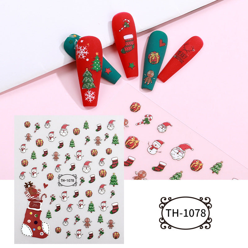 Christmas Manicure Snowman Christmas Tree Nail Sticker