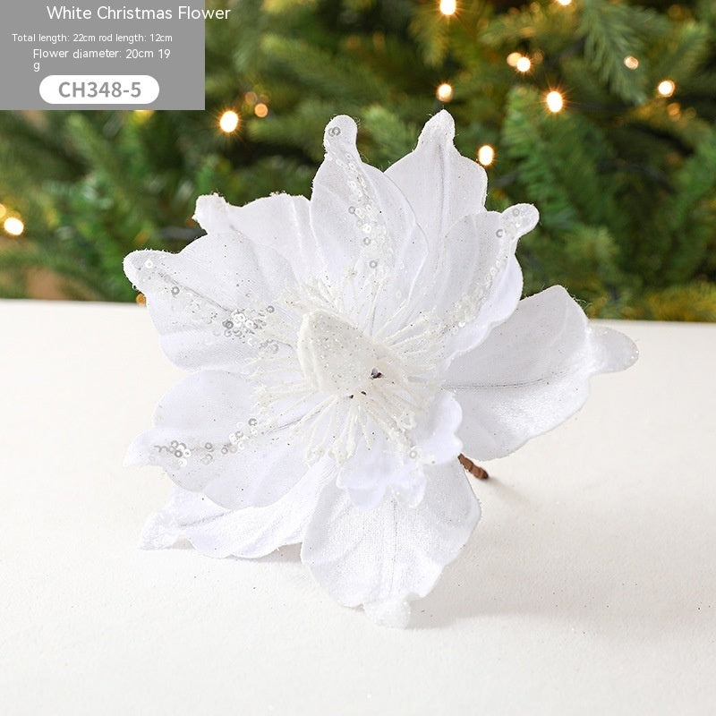 Artificial Poinsettia Flower Christmas Tree Decoration