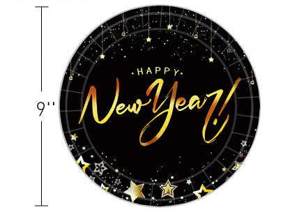 New Year Party Paper Plates Towels Cups
