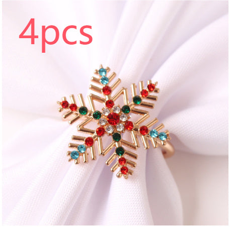 Christmas Tree Napkin Ring Snowflake Napkin Button