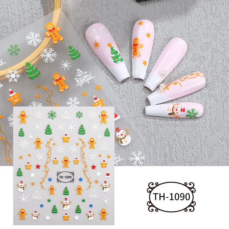 Christmas Manicure Snowman Christmas Tree Nail Sticker