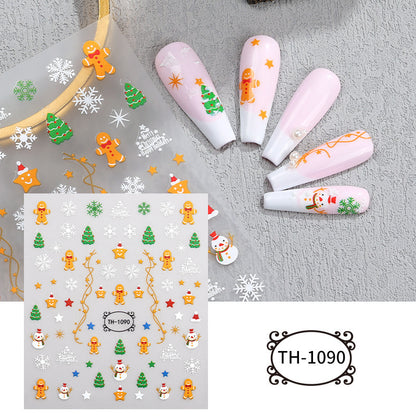 Christmas Manicure Snowman Christmas Tree Nail Sticker