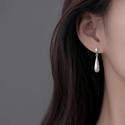 Large And Small Water Drop Ear Studs Frosted Melon Seeds Tassel