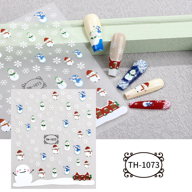 Christmas Manicure Snowman Christmas Tree Nail Sticker