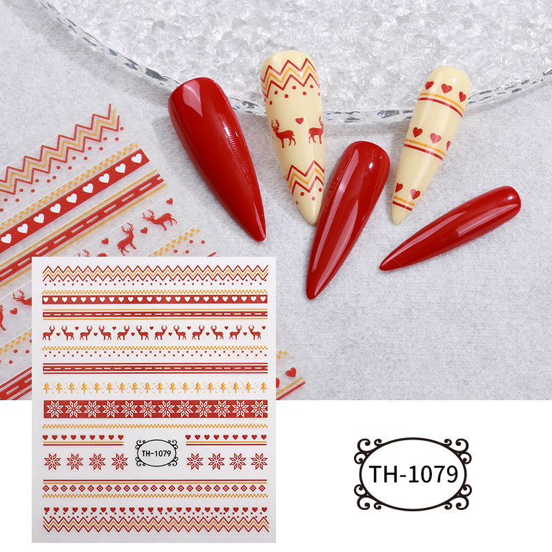 Christmas Manicure Snowman Christmas Tree Nail Sticker