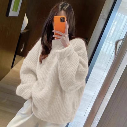 Top Loose And Lazy Style Soft Glutinous Sweet Knitted Sweater